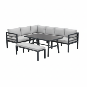 Garden Impressions Bleco II Lounge-Dining Set - carbon black / desert sand
