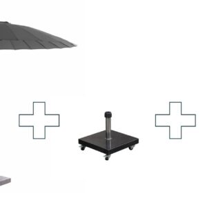 Garden Impressions Manilla Sonnenschirm Ø250cm - mit Granitständer und Schutzhülle - dunkelgrau
