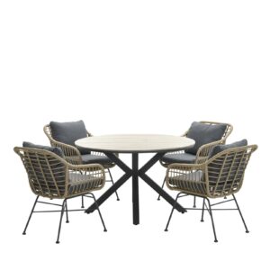 Garden Impressions 5-teiliges dining Gartenset Margriet und runder Edison Tisch
