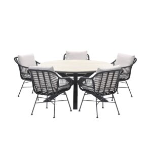 Garden Impressions 6-teiliges dining Gartenset Margriet und runder Edison Tisch