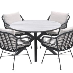 Garden Impressions 5-teiliges dining Gartenset Margriet und runder Edison Tisch