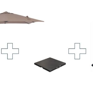 Garden Impressions Frei-Arm Schirm Hawaii S - mit Granitständer und Schutzhülle - taupe - 250x250cm