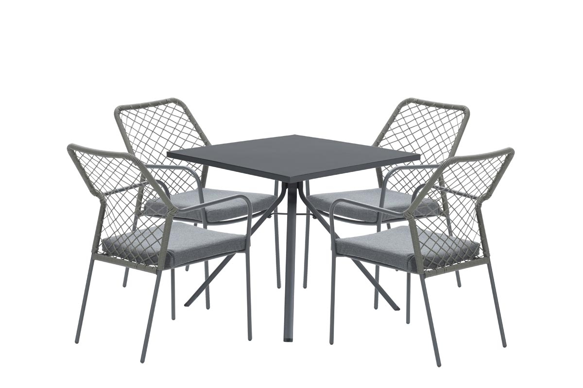 Complete vijfdelige tuinset Dido stoelen mosgroen - Rimini tafel - Garden Impressions