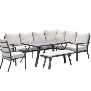 Garden Impressions Lounge/Dining Set Sergio Aluminium 5-teilig rechts carbon black