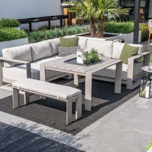 Garden Impressions Lounge/Dining Set Levanto 5-teilig Aluminium - taupe