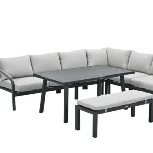 Garden Impressions Lounge Dining Set Monti 6-teilig - carbon black - Aluminium