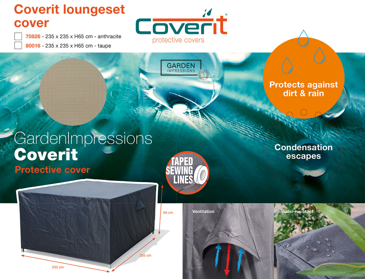 Garden Impressions Coverit Lounge-Set-Schutzhülle 235 × 235 × H65 cm – Taupe