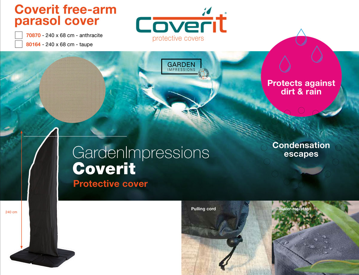 Garden Impressions Coverit free-arm parasolhoes - 240x68 cm - taupe