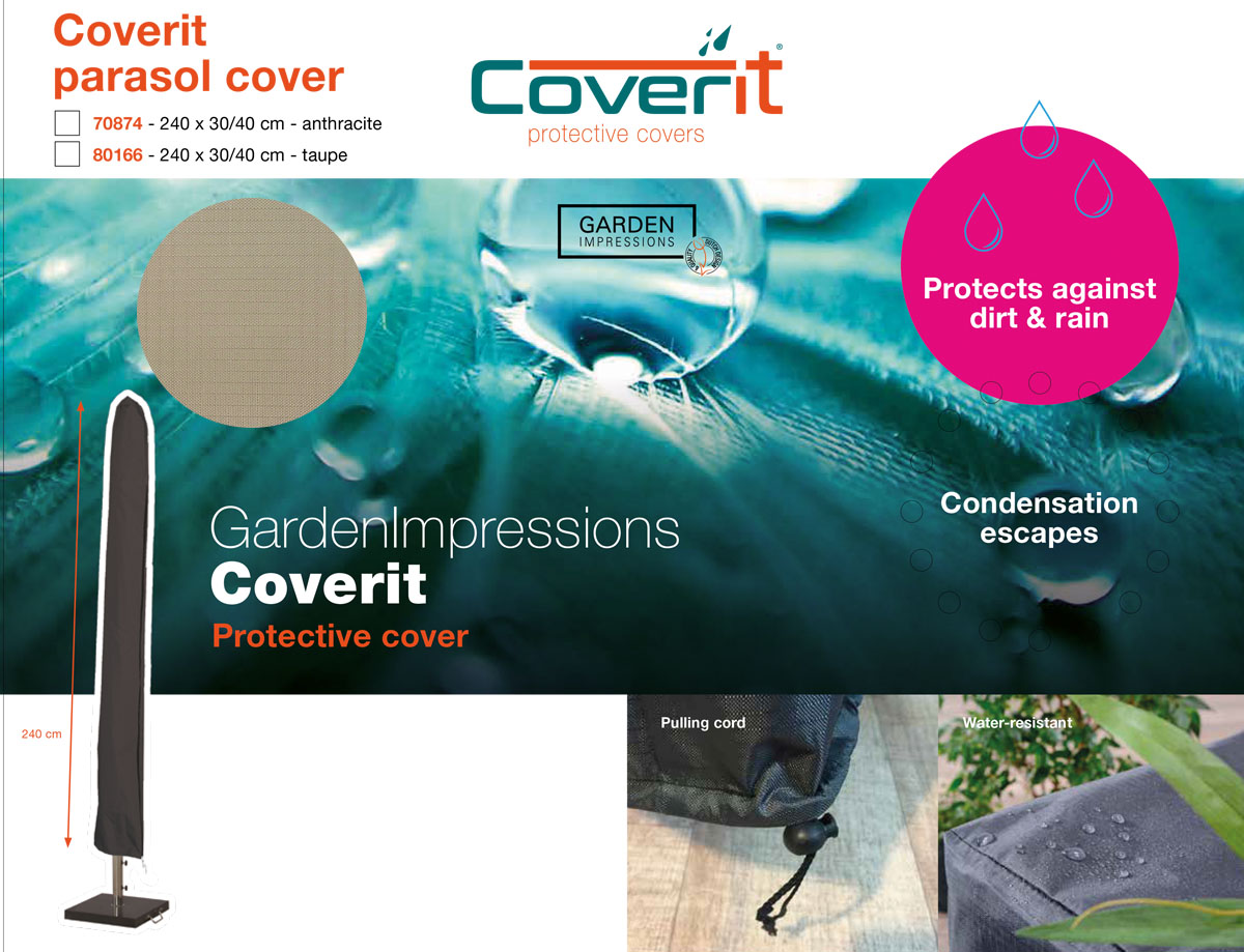 Garden Impressions Coverit parasolhoes - 240x30/40 cm - taupe