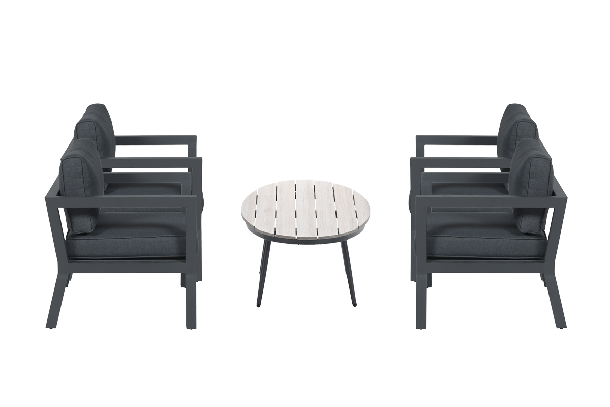 Garden Impressions 5-delige loungeset Ridge – 4 luxe lounge fauteuils inclusief salontafel