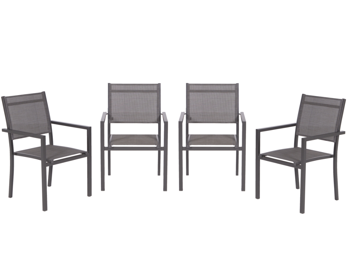 Garden Impressions Moon tuinstoelen set van 4 – carbon black / antraciet