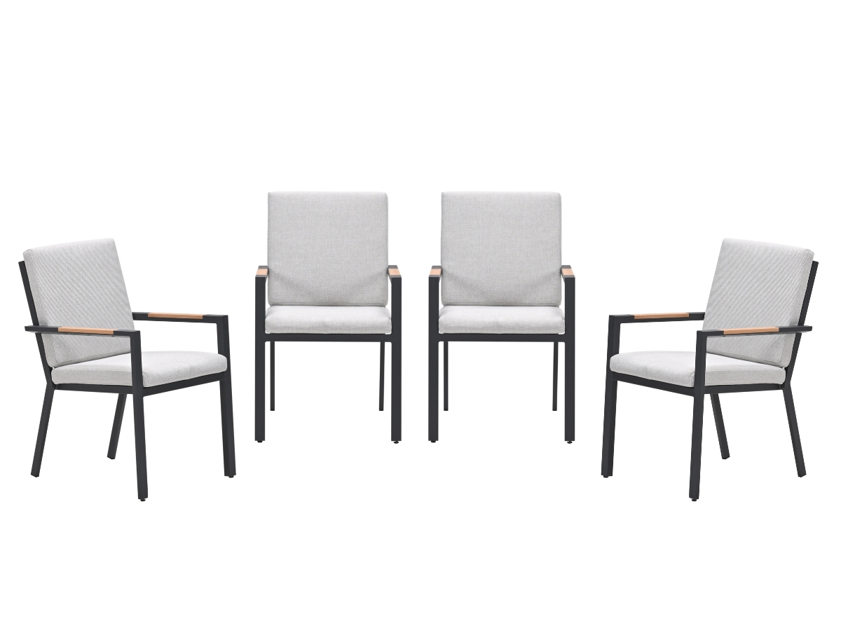 Garden Impressions Felini tuinstoelen set van 4 – carbon black / valley sand