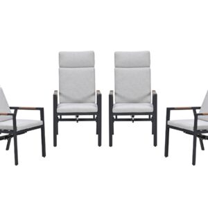 Garden Impressions Felini verstellbare Gartenstühle Set aus 4 – carbon black