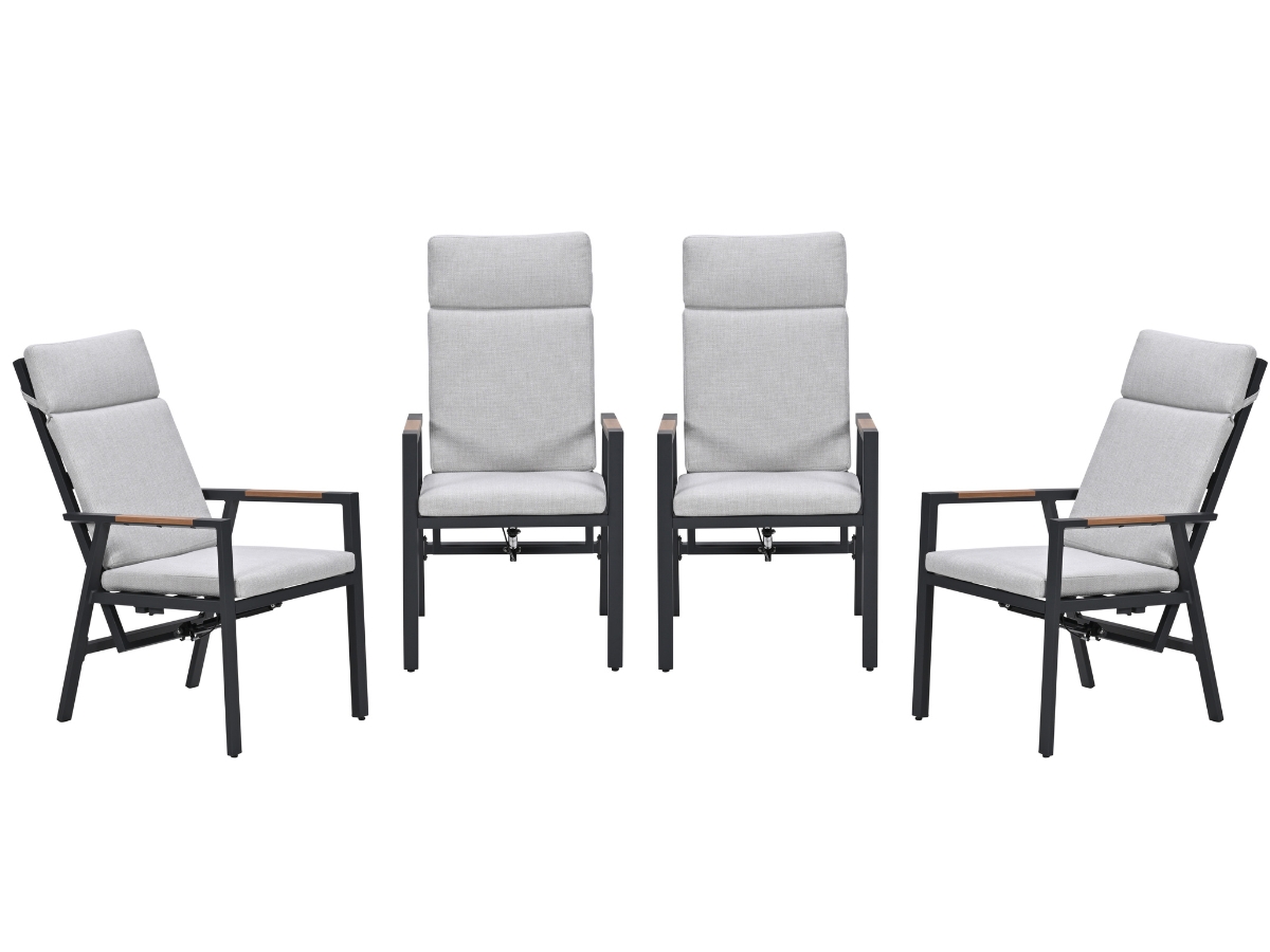 Garden Impressions Felini verstelbare tuinstoelen set van 4 – carbon black