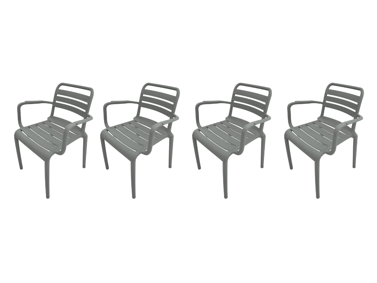 Garden Impressions Orleans tuinstoelen set van 4 – stone green