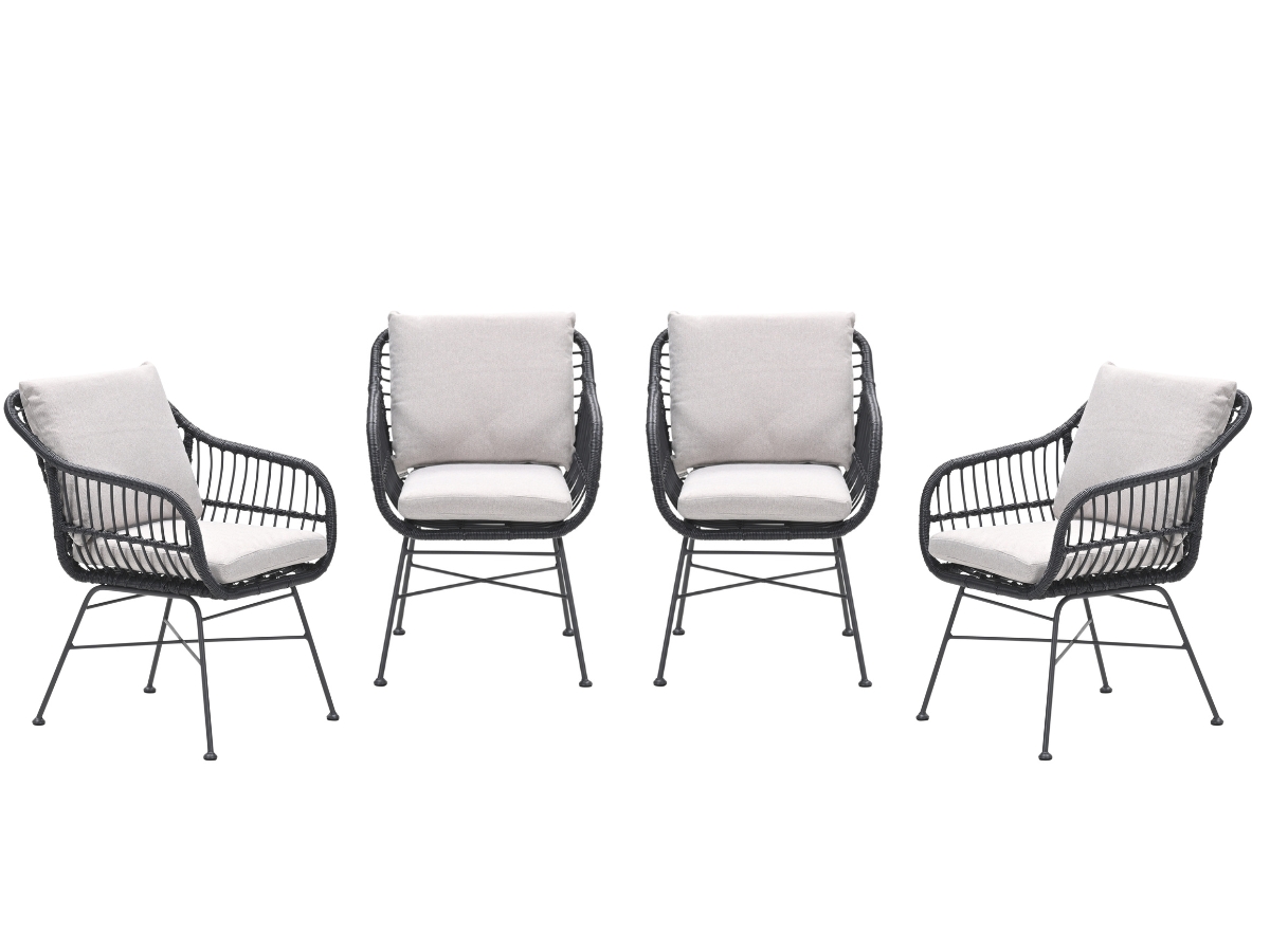 Garden Impressions Margriet tuinstoelen set van 4 zwart