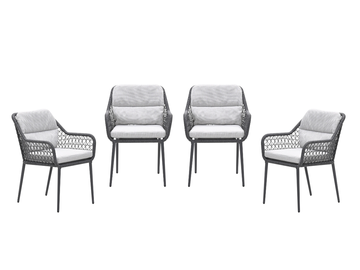 Garden Impressions Toledo tuinstoelen set van 4 donkergrijs