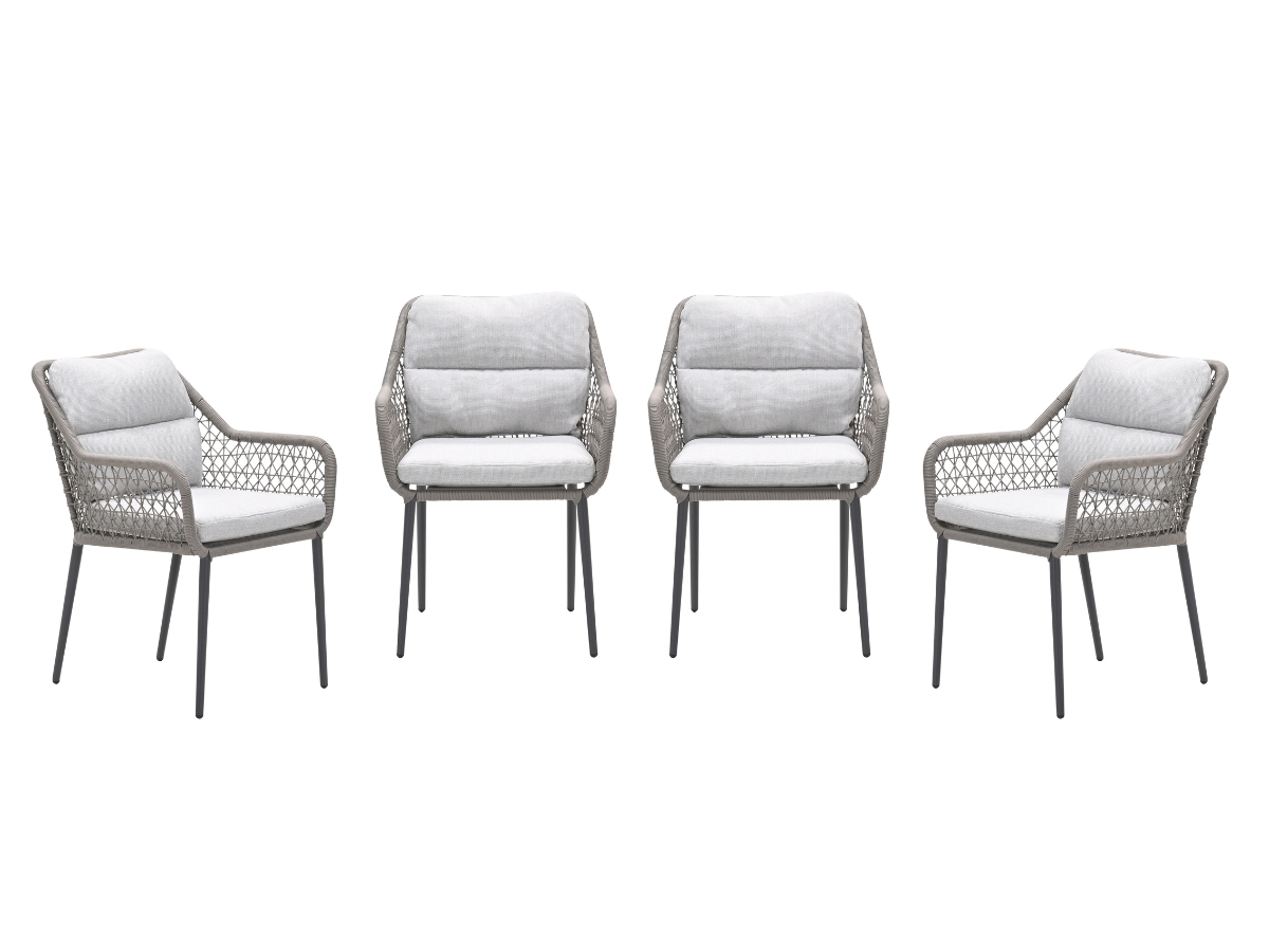 Garden Impressions Toledo tuinstoelen set van 4 taupe