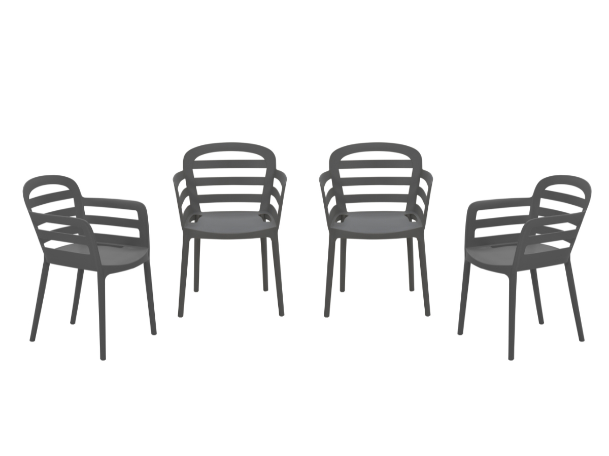 Garden Impressions Formello tuinstoelen set van 4 antraciet