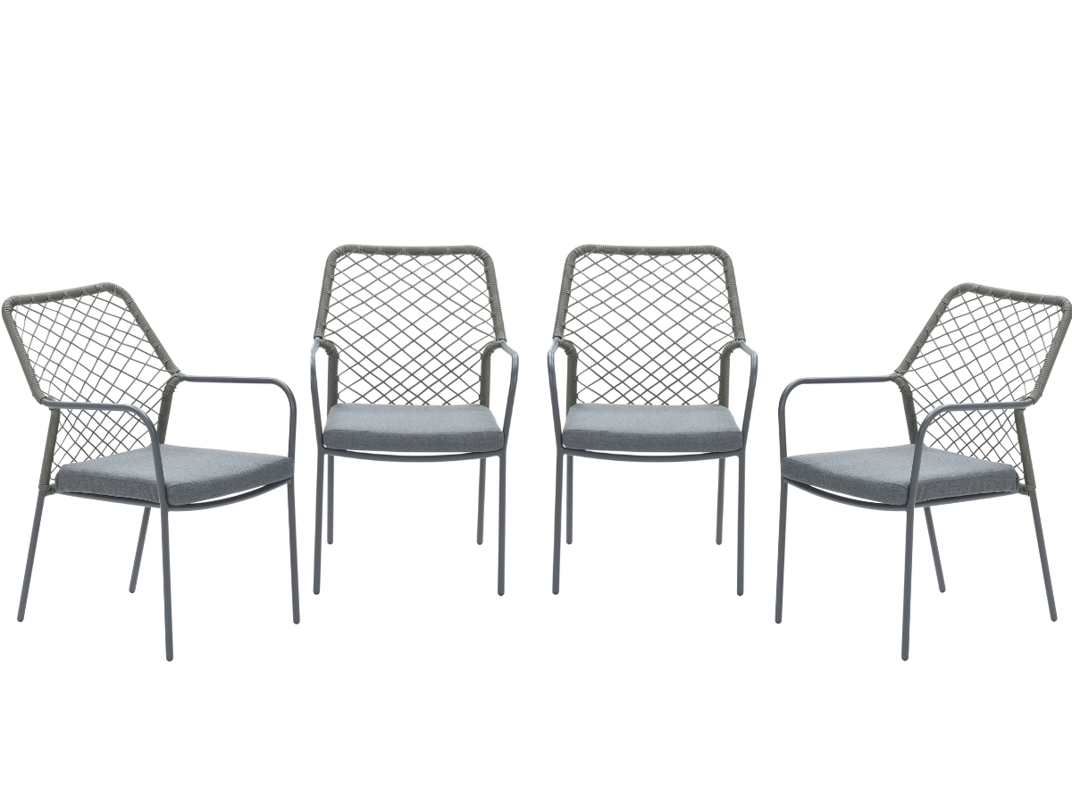 Garden Impressions Dido tuinstoelen set van 4 mosgroen rope