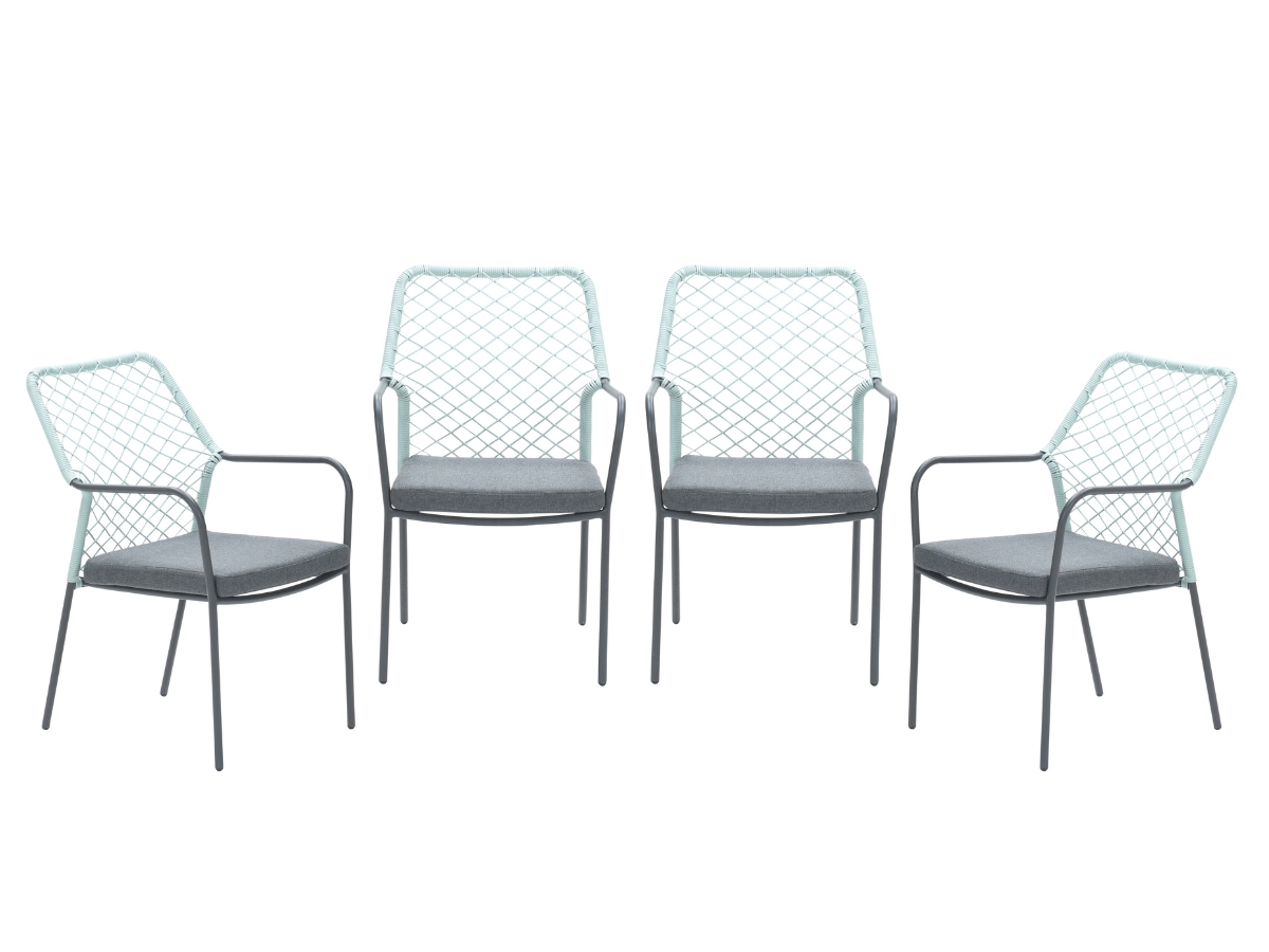 Garden Impressions Dido tuinstoelen set van 4 zachtgroen rope