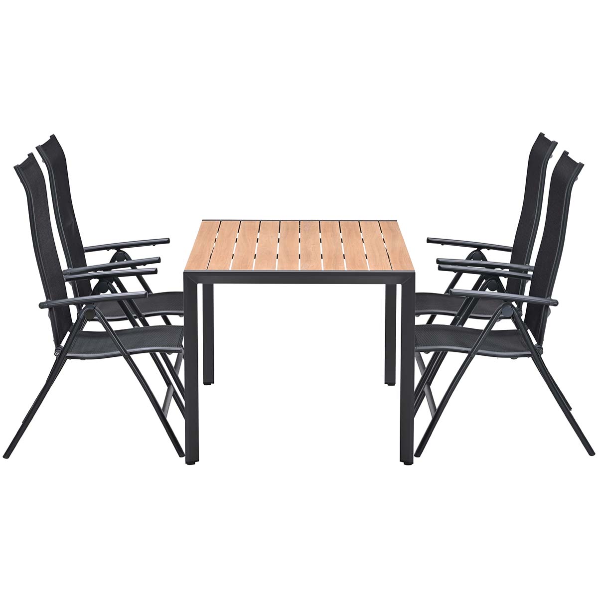 Garden Impressions Limone stoel 4 stuks + Felini tafel 160 cm – 5-delige aluminium tuinset