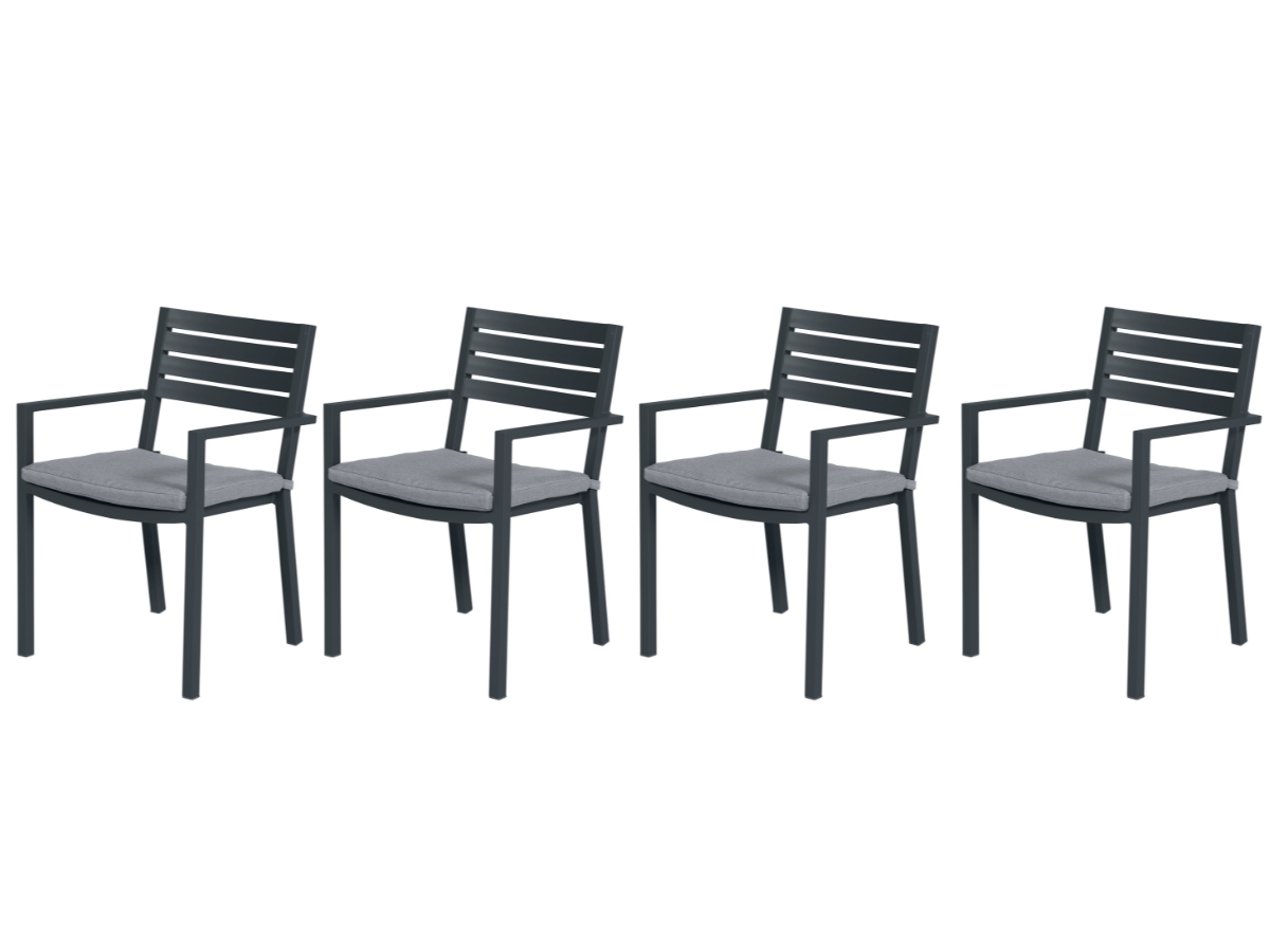 Garden Impressions Oklahoma tuinstoelen set van 4 carbon black