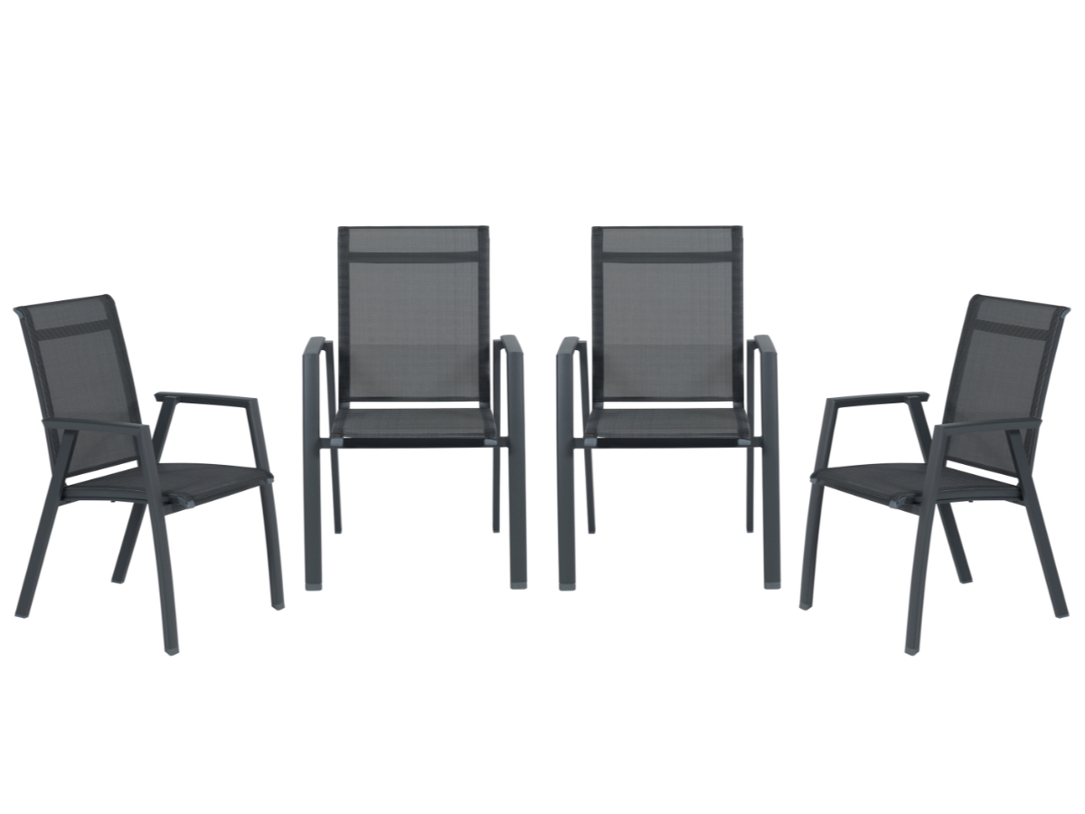 Garden Impressions Gala tuinstoelen set van 4 carbon black