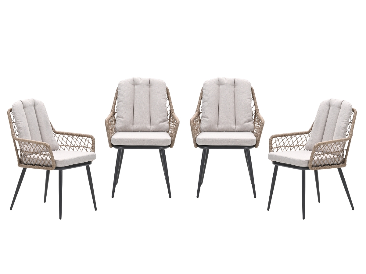 Garden Impressions Allasio tuinstoelen set van 4 rope natural