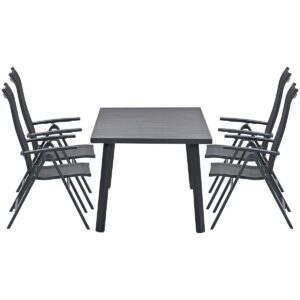Garden Impressions Osaka verstellbare Gartenstühle 4 Stück + Terni Tisch 160 cm