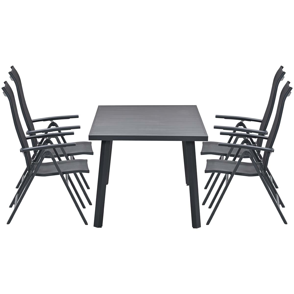 Garden Impressions Osaka verstelbare stoelen 4 stuks + Terni tafel