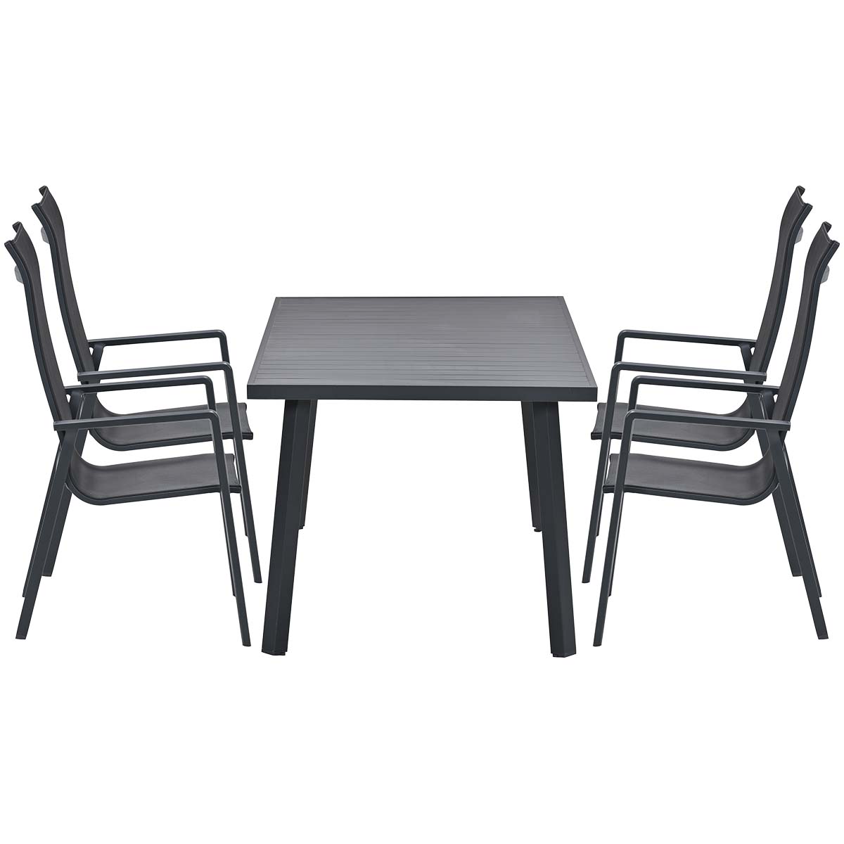 Garden Impressions Osaka stapelbare tuinstoelen 4 stuks + Terni tafel 160 cm