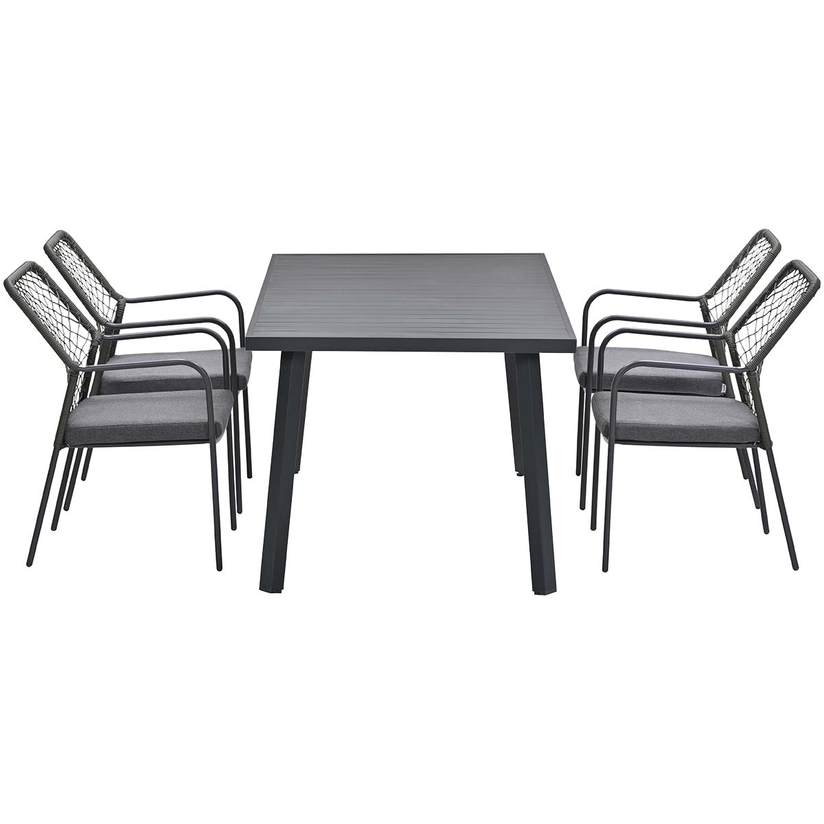Garden Impressions Dido stoelen mosgroen 4 stuks + Terni tafel 160 cm