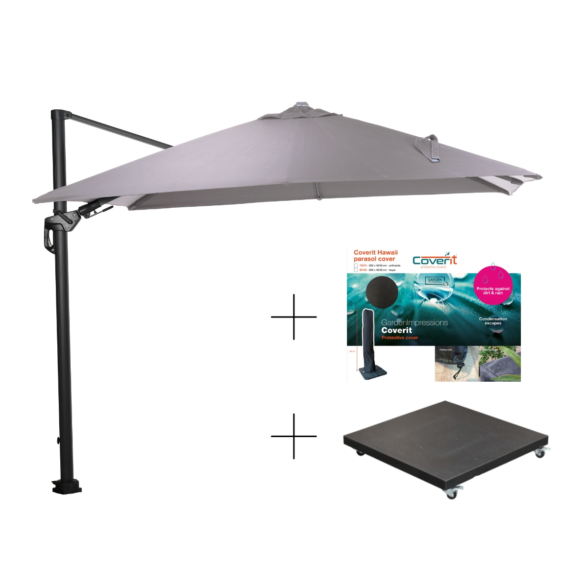 Garden Impressions Hawaii Lumen parasolset 300x300 LED verlichting zand