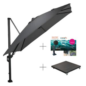 Garden Impressions Hawaii deluxe Sonnenschirmset 300x300 carbon black anthrazit