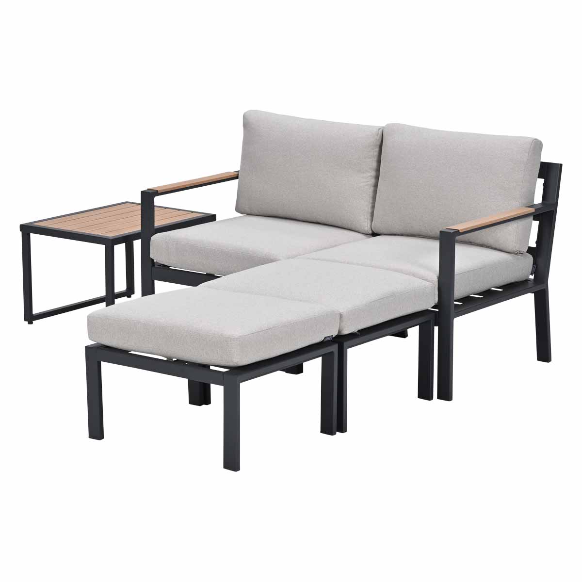 Garden Impressions Cinto 2-persoons balkon loungeset met daybed en voetenbanken